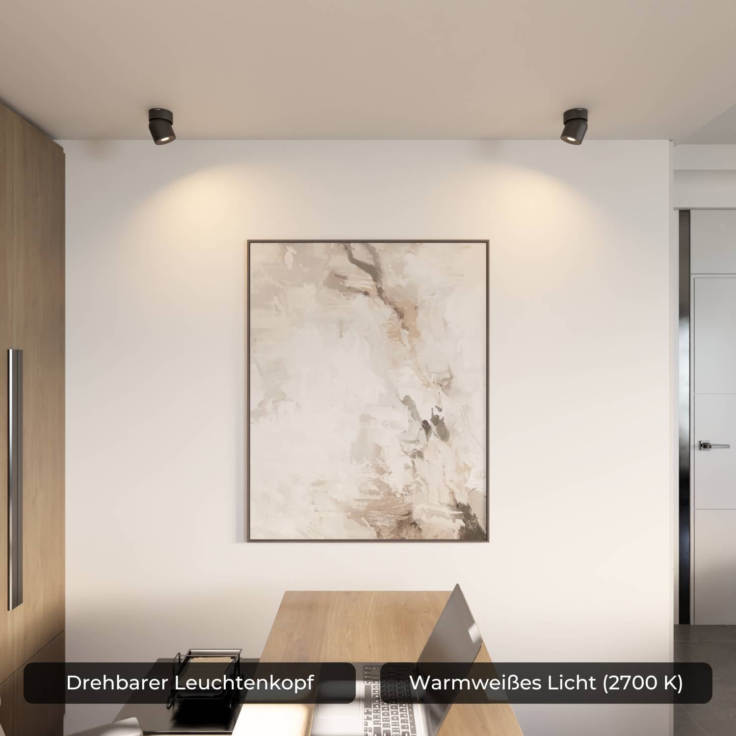 Verstelbare plafondlamp met draaibare lichtkop en warm 2700k licht | Restfield
