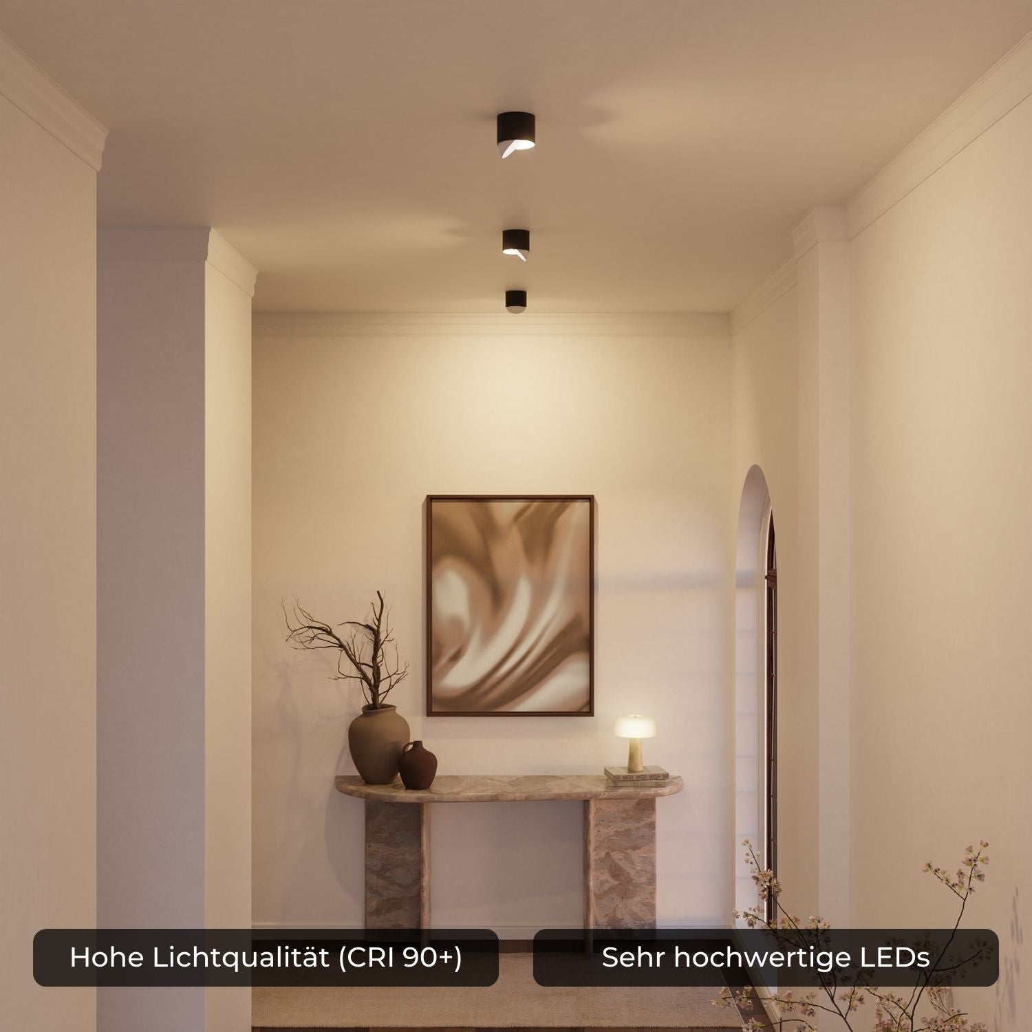 Verstellbare LED-Deckenleuchte mit gerichtetem warmem 2700k Licht für Flur, Küche und Wohnzimmer | Restfield